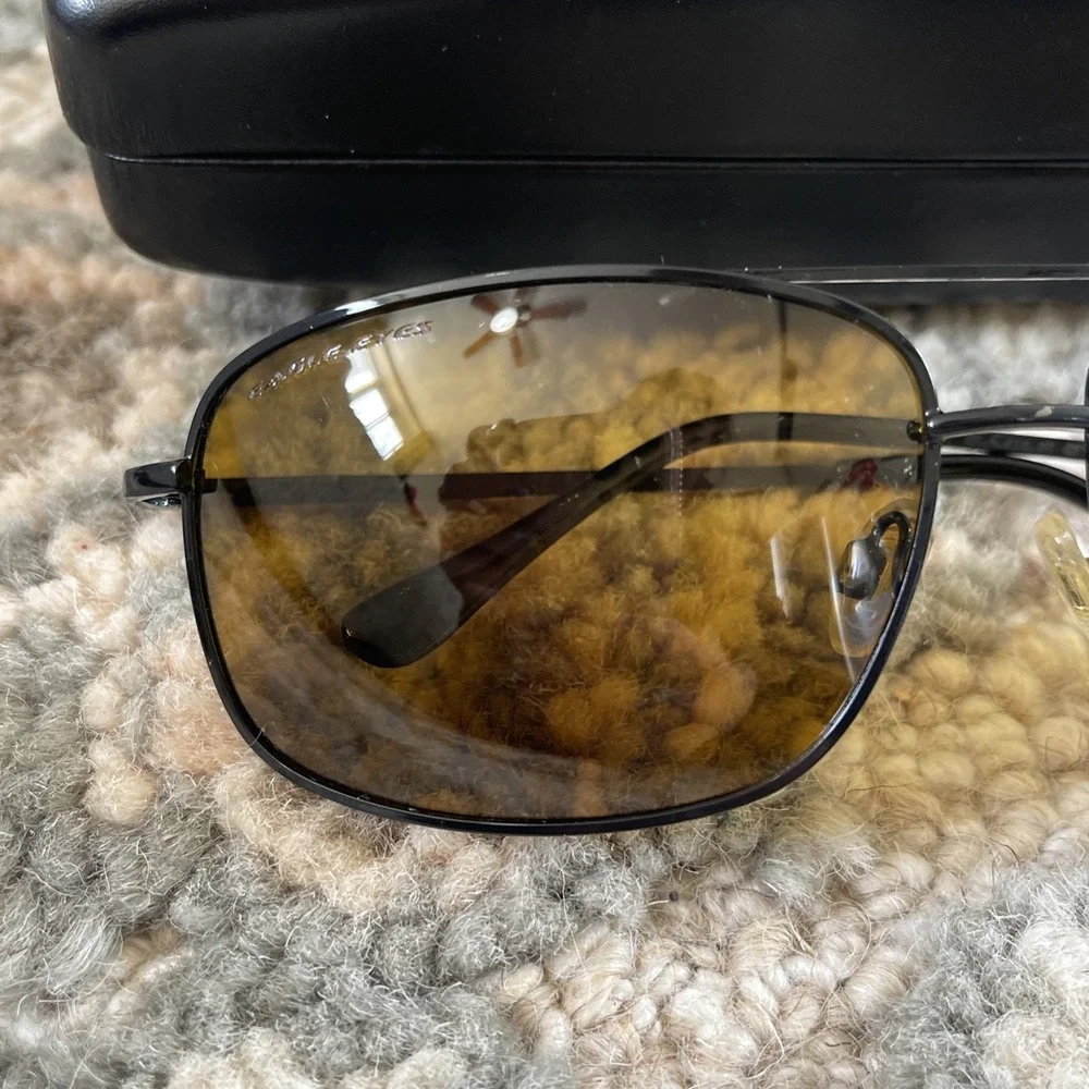 Ralph Lauren Aviator Sunglasses Navigator‎ Brown Eagle Eyes 14101 6747 With Case